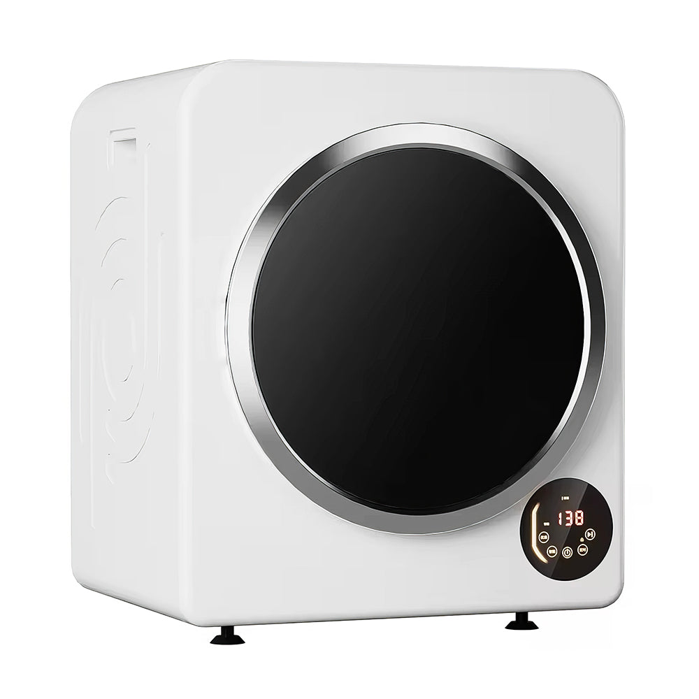 Portable Front Load Clothes Dryer with Quiet Operation and Pipe Vent