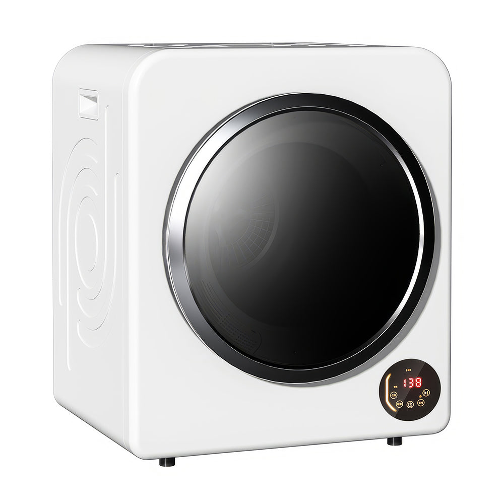 Portable Front Load Clothes Dryer with Quiet Operation and Pipe Vent