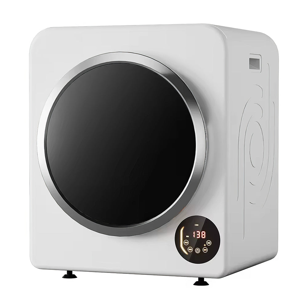 Portable Front Load Clothes Dryer with Quiet Operation and Pipe Vent