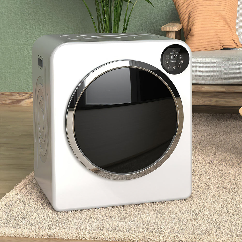 Portable Front Load Clothes Dryer with Quiet Operation and Pipe Vent
